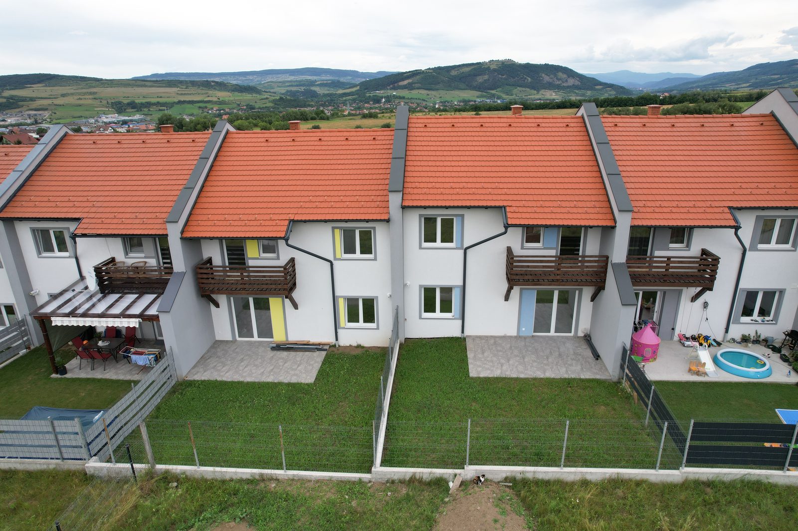 Aerial view of the row