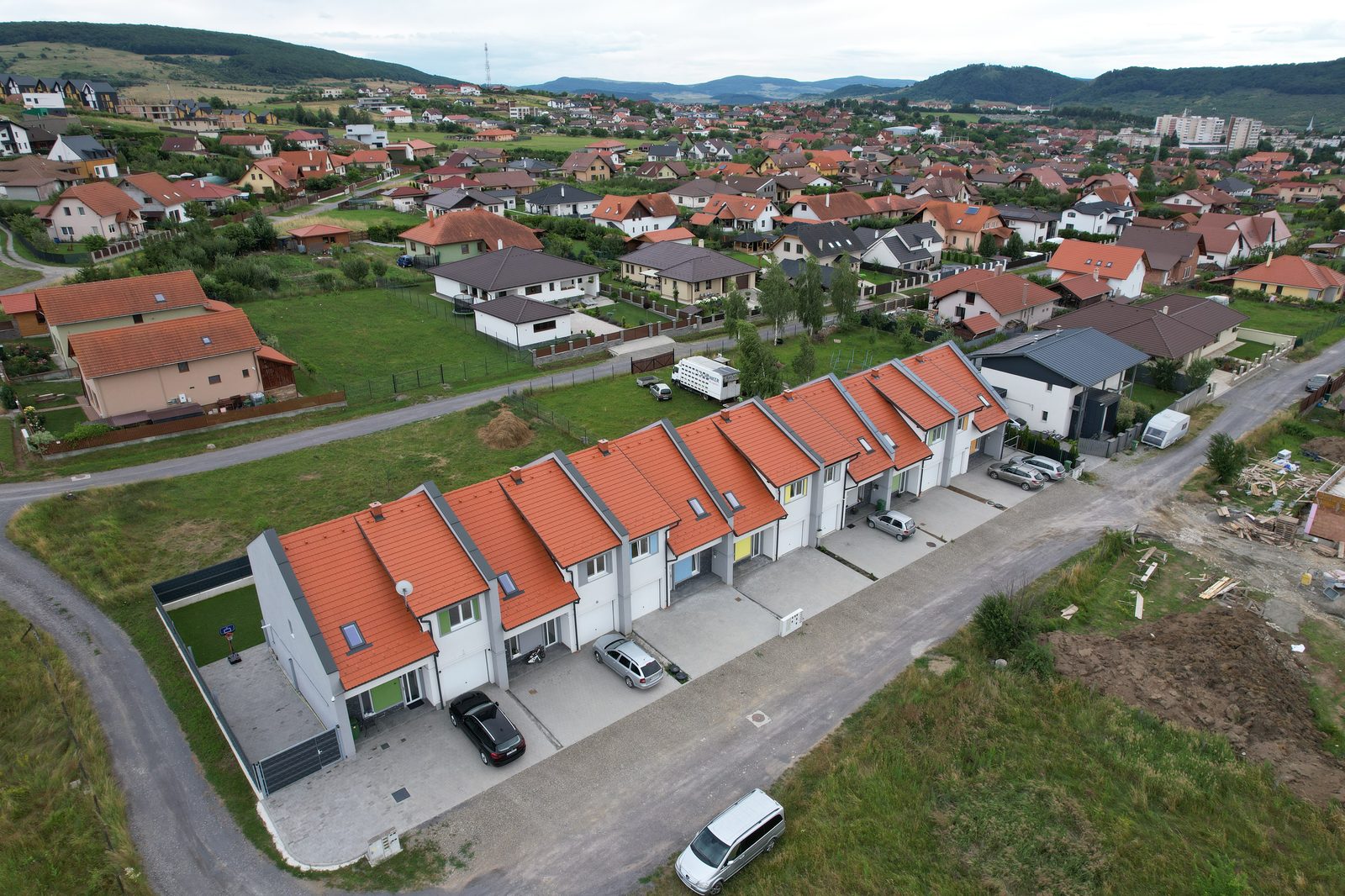 Aerial – neighborhood and valley