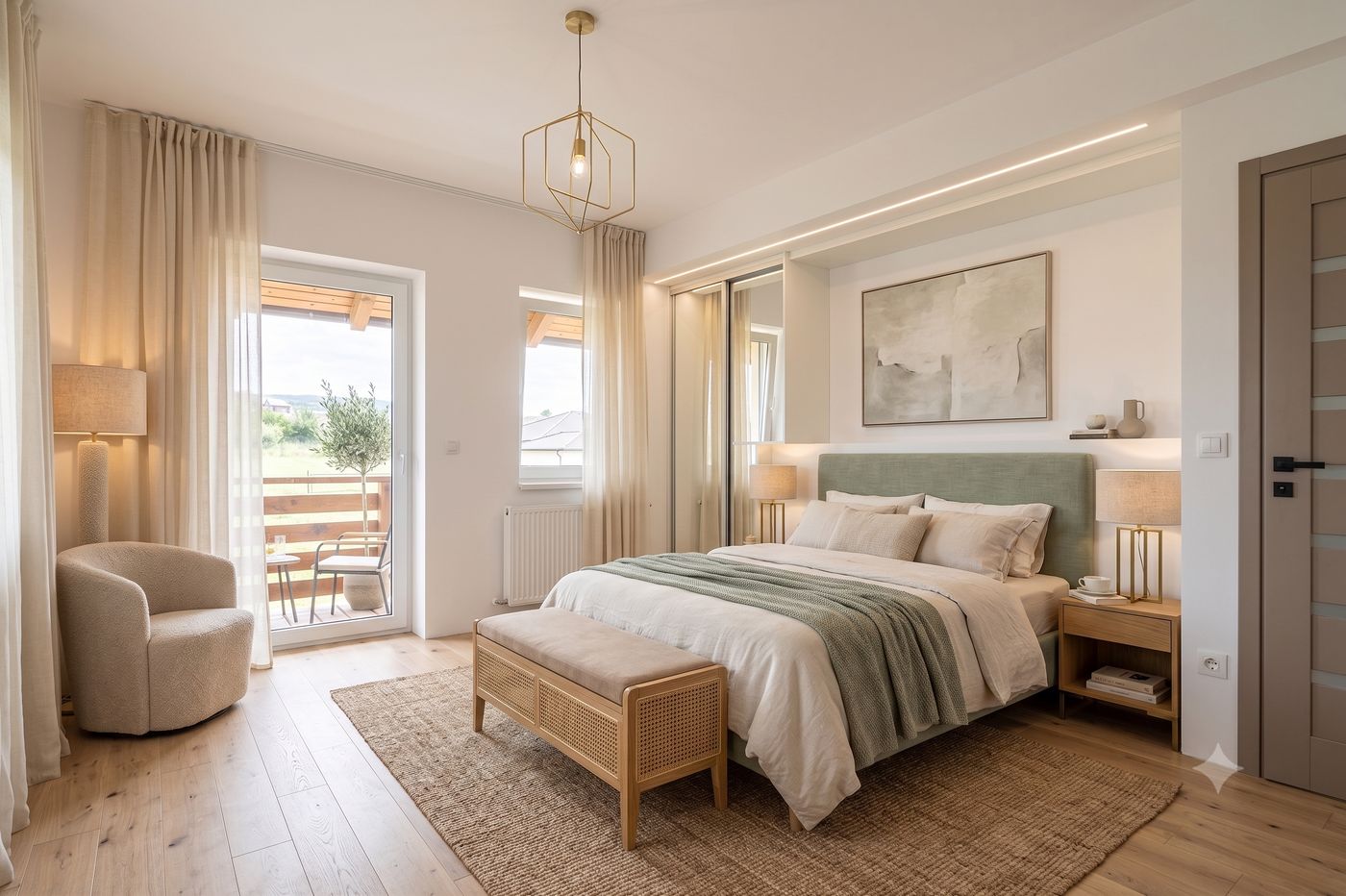 Same master bedroom, finished to a chosen style