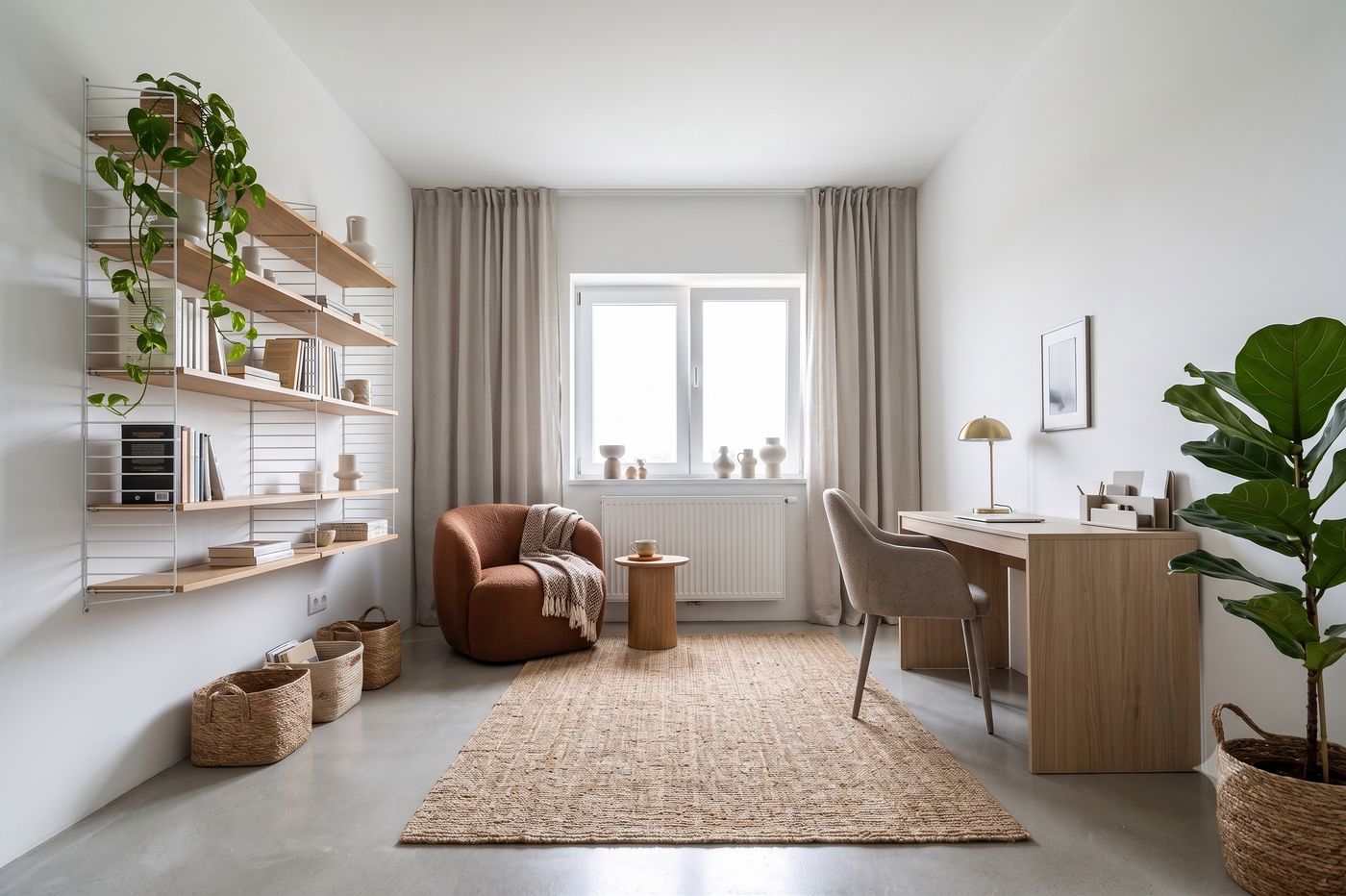 Same room, finished as a home office